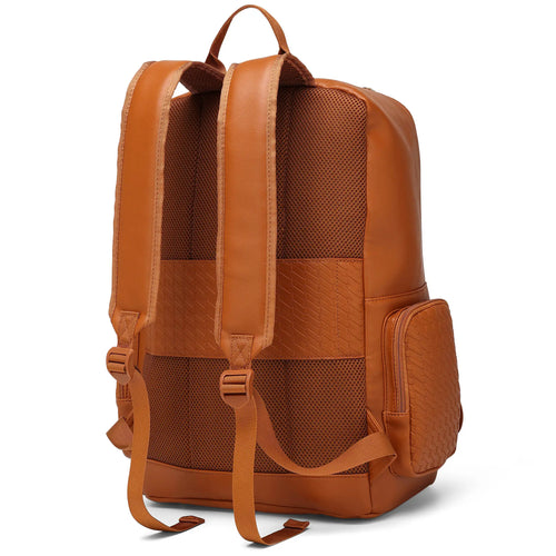 Back view of ELLE Leisure Luxe 27L Vegan Leather Backpack - premium ELLE collection