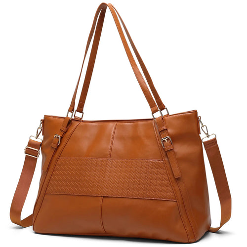 Back view of ELLE Leisure Luxe 33L Vegan Leather Weekender Tote Bag - premium ELLE collection