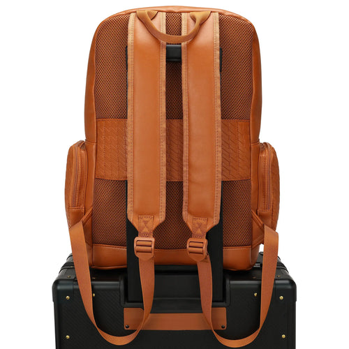 ELLE Leisure Luxe 27L Vegan Leather Backpack with trolley sleeve attachment - premium ELLE collection
