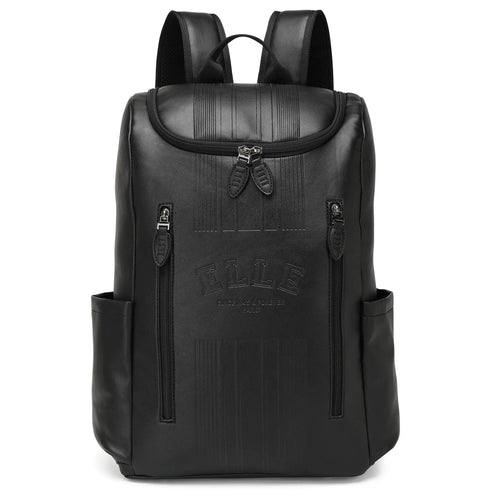 ELLE Roamer 22L Vegan Leather Backpack in black, featuring laptop pocket - premium ELLE collection