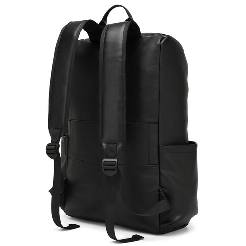 Angle view of ELLE Roamer 22L Vegan Leather Backpack in black - premium ELLE collection