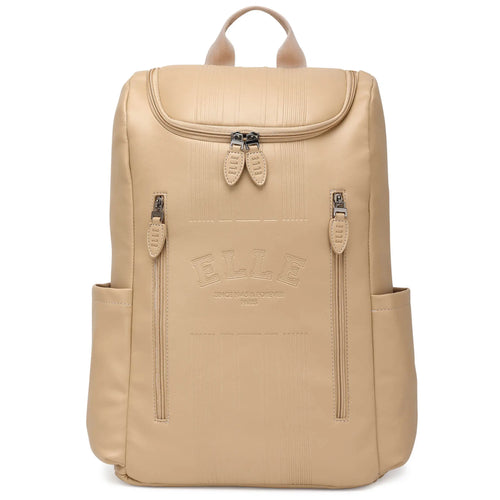 ELLE Roamer 22L Vegan Leather Backpack in black, featuring laptop pocket - premium ELLE collection