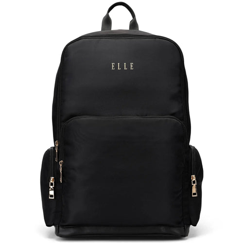 ELLE Rendezvous 25L Twill Backpack in blue, featuring laptop pocket - premium ELLE collection