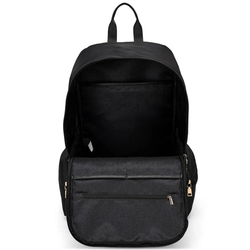 empty interior of Rendezvous 25L Twill Backpack showing laptop pocket - premium ELLE collection