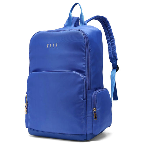 ELLE Rendezvous 25L Twill Backpack in blue, featuring laptop pocket - premium ELLE collection