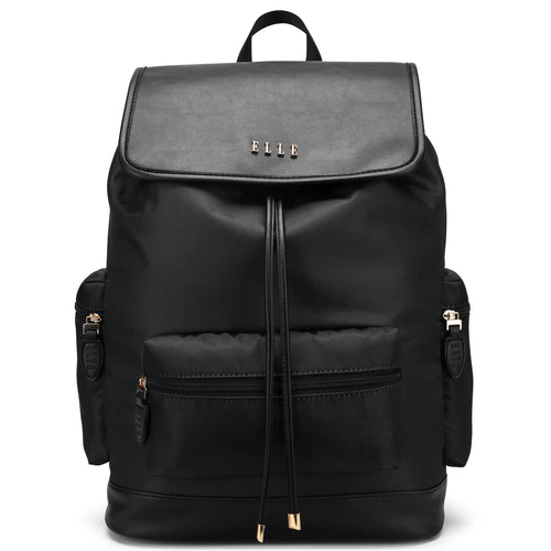 ELLE Wayfarer 23L Monogram Travel Backpack in olivegreen, featuring laptop pocket