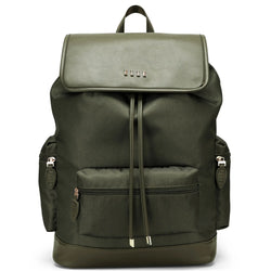 ELLE Wayfarer 23L Monogram Travel Backpack in olivegreen, featuring laptop pocket