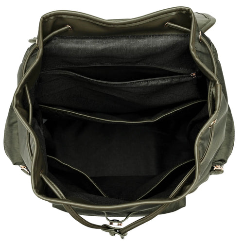 empty interior of Wayfarer 23L Monogram Travel Backpack showing laptop pocket - premium ELLE collection
