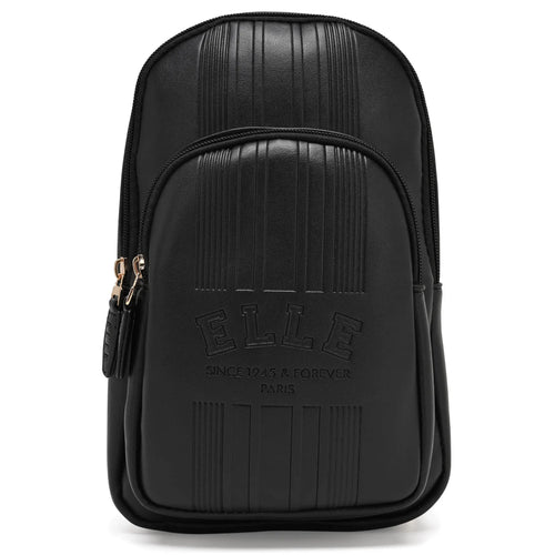 ELLE Roamer 2.8L Vegan Leather Chic Crossbody Sling | Black in black - premium ELLE collection