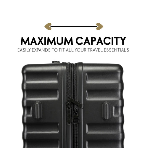 ELLE Excursion Expandable Chick 3-Piece Luggage Set in Black - premium ELLE collection