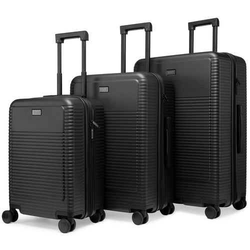 Angle view of ELLE Passage Expandable Sleek 3-Piece Luggage Set in White - premium ELLE collection
