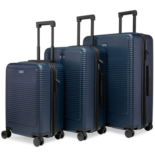 Angle view of ELLE Passage Expandable Sleek 3-Piece Luggage Set in White - premium ELLE collection