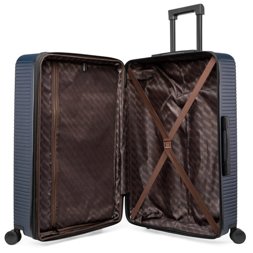 interior of Passage Expandable Sleek 3-Piece Luggage Set showing storage options