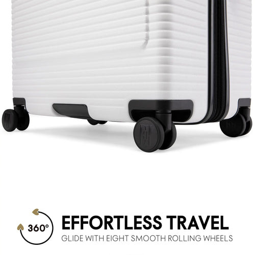 ELLE Passage Expandable Sleek 3-Piece Luggage Set in White - premium ELLE collection