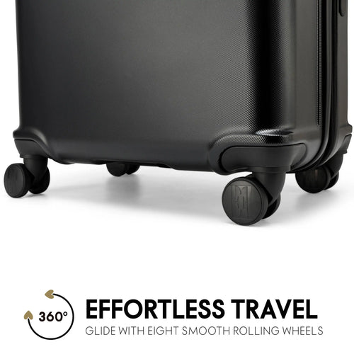 ELLE Expedition 3 Piece Expandable Polycarbonate Spinner Luggage Set in black - premium ELLE collection