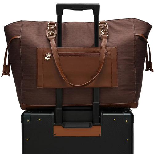 ELLE Eleganza 32L Monogram Weekender Tote Bag with trolley sleeve attachment - premium ELLE collection