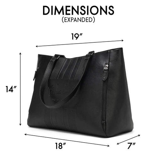 Dimensions and specifications for ELLE Roamer 24L Vegan Leather Weekender Tote Bag