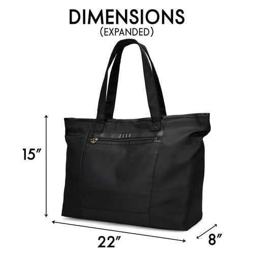Dimensions and specifications for ELLE Rendezvous 38L Twill Weekender Tote Bag - premium ELLE collection