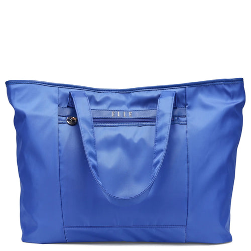 ELLE Rendezvous 38L Twill Weekender Tote Bag in black, featuring laptop pocket - premium ELLE collection
