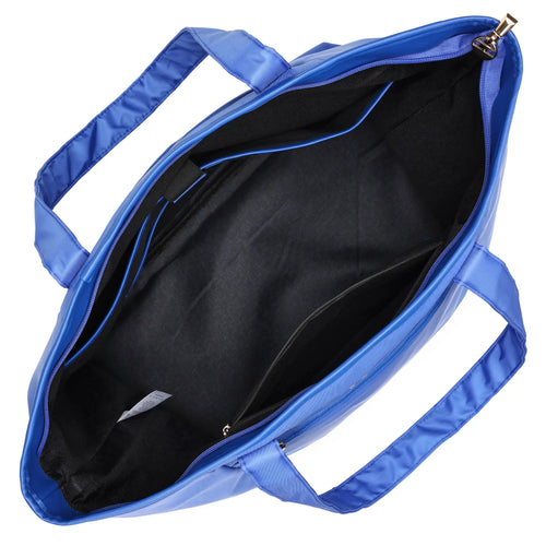 empty interior of Rendezvous 38L Twill Weekender Tote Bag showing laptop pocket - premium ELLE collection
