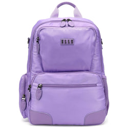 ELLE Voyage 20L Twill and Vegan Leather Backpack in lavender, featuring laptop pocket