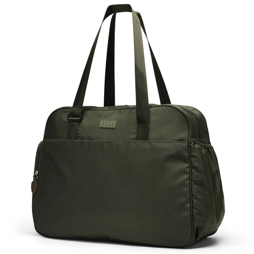 ELLE Wayfarer 40L Monogram Weekender Duffel Bag in olivegreen, featuring laptop pocket