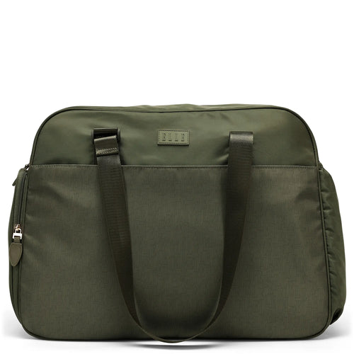 ELLE Wayfarer 40L Monogram Weekender Duffel Bag in olivegreen, featuring laptop pocket
