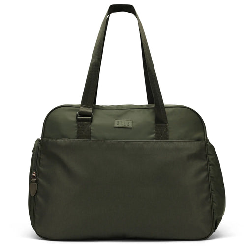 ELLE Wayfarer 40L Monogram Weekender Duffel Bag in olivegreen, featuring laptop pocket