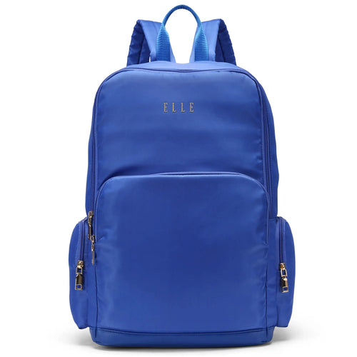 ELLE Rendezvous 25L Twill Backpack in blue, featuring laptop pocket - premium ELLE collection