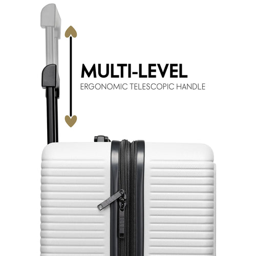 ELLE Passage Expandable Sleek 3-Piece Luggage Set in White - premium ELLE collection
