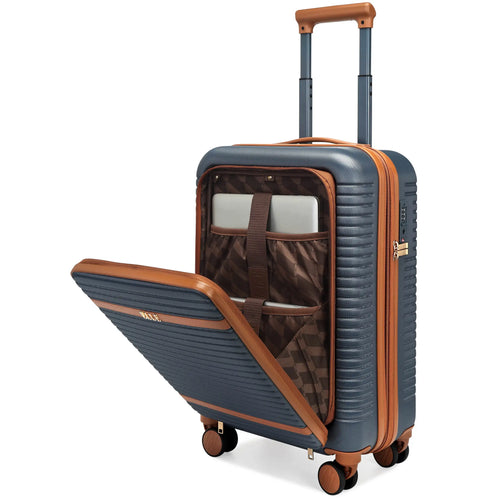 ELLE Escape Expandable Carry-on Suitcase with Front Laptop Pocket in white - premium ELLE collection