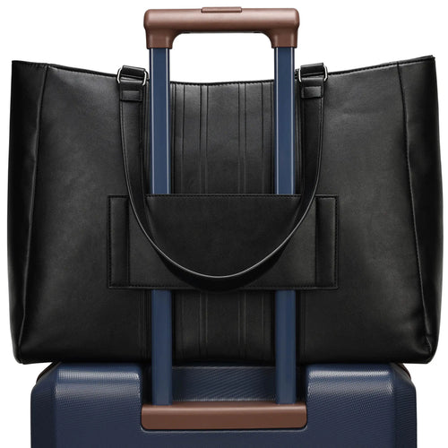 ELLE Roamer 24L Vegan Leather Weekender Tote Bag with trolley sleeve attachment - premium ELLE collection