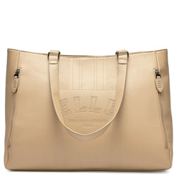 ELLE Roamer 24L Vegan Leather Weekender Tote Bag in black, featuring laptop pocket